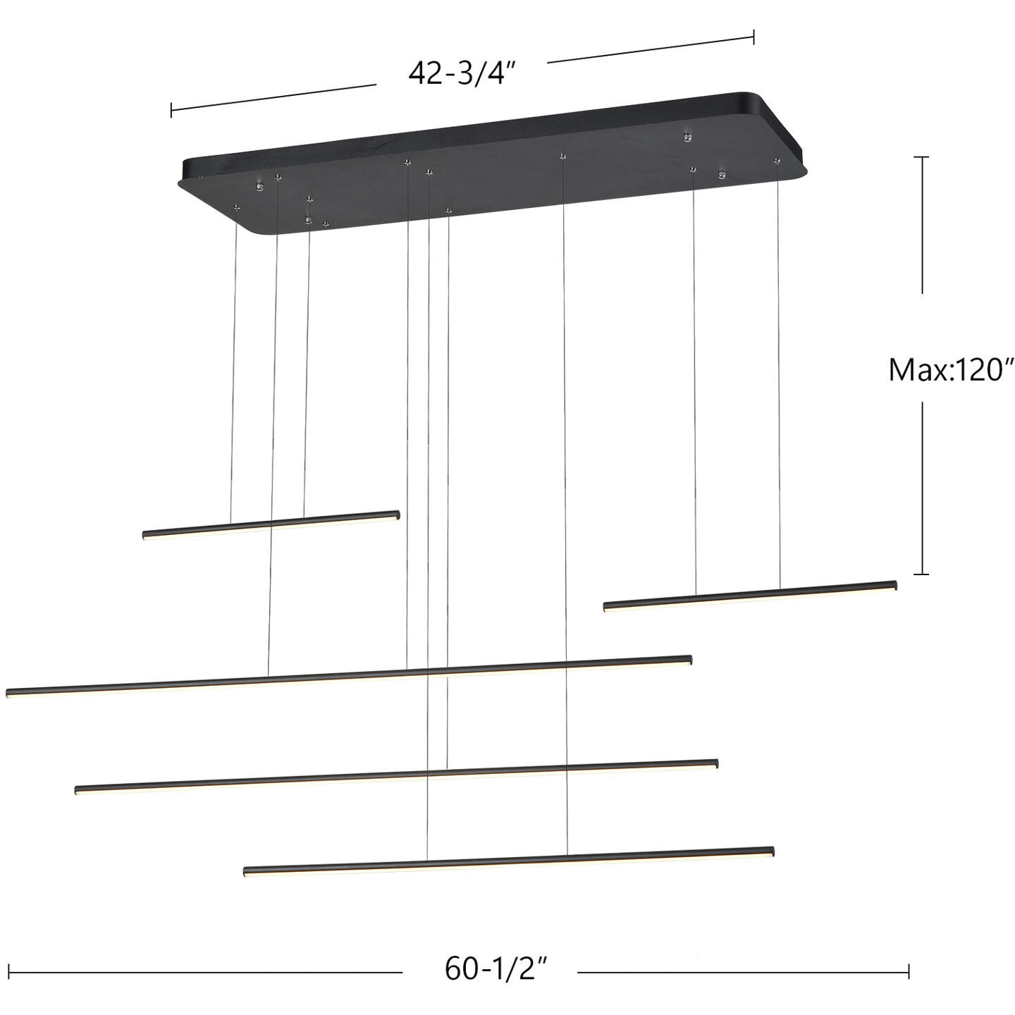 Chute Motion Multi Pendant Ceiling Light in White